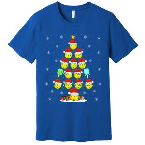 Pickleball Xmas Lighting Santa Pickleball Christmas Tree Gift Premium T-Shirt