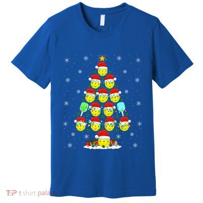 Pickleball Xmas Lighting Santa Pickleball Christmas Tree Gift Premium T-Shirt