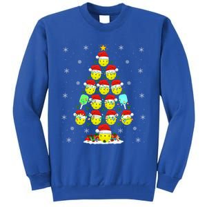 Pickleball Xmas Lighting Santa Pickleball Christmas Tree Gift Tall Sweatshirt