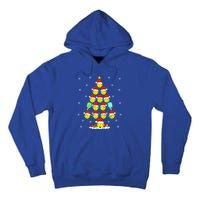 Pickleball Xmas Lighting Santa Pickleball Christmas Tree Gift Tall Hoodie