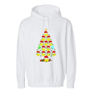 Pickleball Xmas Lighting Santa Pickleball Christmas Tree Gift Garment-Dyed Fleece Hoodie