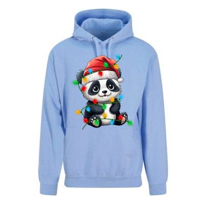 Panda Xmas Lighting Santa Panda Christmas Gift Unisex Surf Hoodie