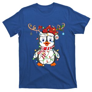 Penguin Xmas Lights Reindeer Santa Hat Penguin Christmas Gift T-Shirt