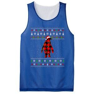 Penguin Xmas Redplaid Penguin Ugly Christmas Pajamas Gift Mesh Reversible Basketball Jersey Tank