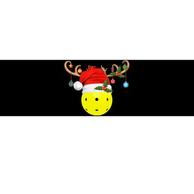 Pickleball Xmas Reindeer Santa Hat Pickleball Christmas Bumper Sticker