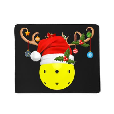 Pickleball Xmas Reindeer Santa Hat Pickleball Christmas Mousepad