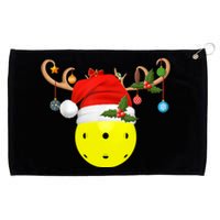 Pickleball Xmas Reindeer Santa Hat Pickleball Christmas Grommeted Golf Towel