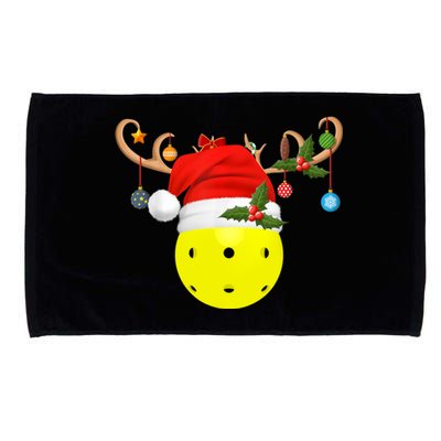 Pickleball Xmas Reindeer Santa Hat Pickleball Christmas Microfiber Hand Towel