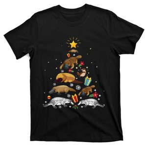 Platypus Xmas Tree Lighting Santa Platypus Christmas Lights  T-Shirt