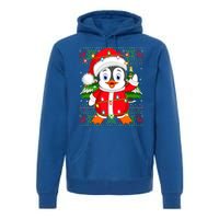 Penguin Xmas Tree Matching Santa Penguin Ugly Christmas Cool Gift Premium Hoodie