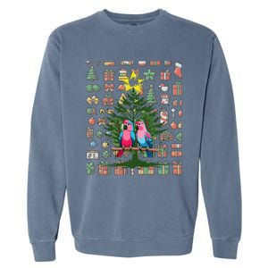 Parrot Xmas Tree Macaw Cockatiel Conure Lover Garment-Dyed Sweatshirt