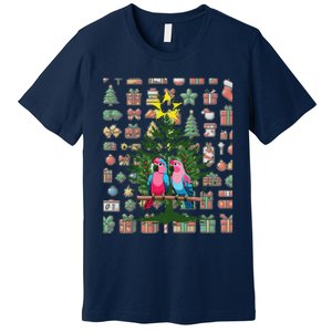 Parrot Xmas Tree Macaw Cockatiel Conure Lover Premium T-Shirt