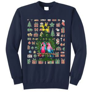 Parrot Xmas Tree Macaw Cockatiel Conure Lover Tall Sweatshirt