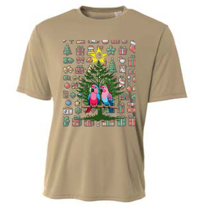 Parrot Xmas Tree Macaw Cockatiel Conure Lover Cooling Performance Crew T-Shirt