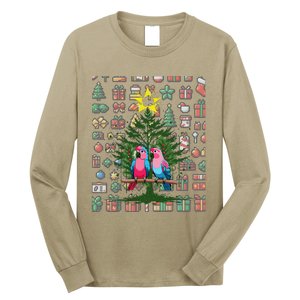 Parrot Xmas Tree Macaw Cockatiel Conure Lover Long Sleeve Shirt