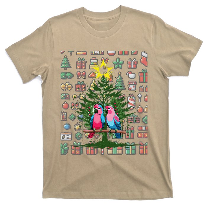 Parrot Xmas Tree Macaw Cockatiel Conure Lover T-Shirt