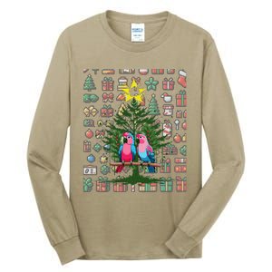 Parrot Xmas Tree Macaw Cockatiel Conure Lover Tall Long Sleeve T-Shirt