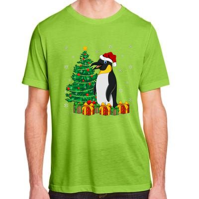 Penguin Xmas Tree Lighting Santa Penguin Christmas Adult ChromaSoft Performance T-Shirt