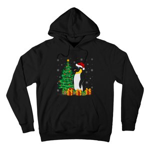 Penguin Xmas Tree Lighting Santa Penguin Christmas Hoodie