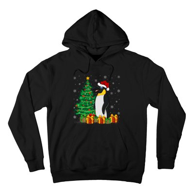 Penguin Xmas Tree Lighting Santa Penguin Christmas Hoodie