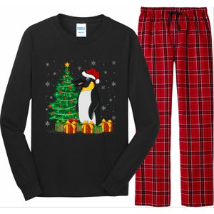 Penguin Xmas Tree Lighting Santa Penguin Christmas Long Sleeve Pajama Set