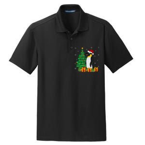 Penguin Xmas Tree Lighting Santa Penguin Christmas Dry Zone Grid Polo