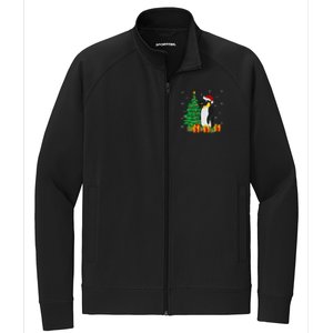 Penguin Xmas Tree Lighting Santa Penguin Christmas Stretch Full-Zip Cadet Jacket