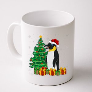 Penguin Xmas Tree Lighting Santa Penguin Christmas Coffee Mug