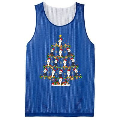 Penguin Xmas Tree Lighting Santa Penguin Christmas Cute Gift Mesh Reversible Basketball Jersey Tank