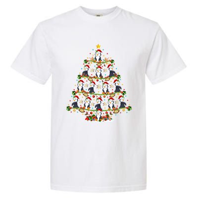 Penguin Xmas Tree Lighting Santa Penguin Christmas Cute Gift Garment-Dyed Heavyweight T-Shirt