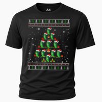 Pickle Xmas Tree Santa Hat Pickle Fruit Christmas Ugly Cooling Performance Crew T-Shirt