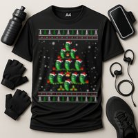 Pickle Xmas Tree Santa Hat Pickle Fruit Christmas Ugly Cooling Performance Crew T-Shirt
