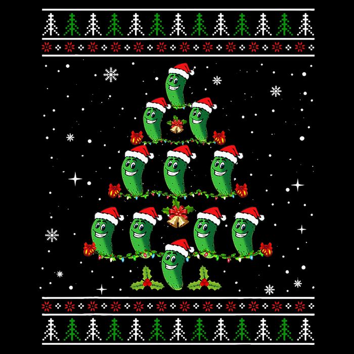 Pickle Xmas Tree Santa Hat Pickle Fruit Christmas Ugly Cooling Performance Crew T-Shirt