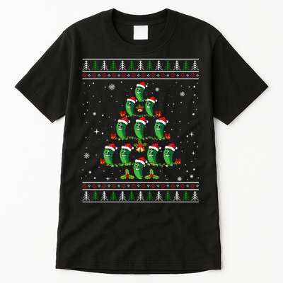 Pickle Xmas Tree Santa Hat Pickle Fruit Christmas Ugly Tall T-Shirt