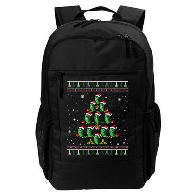 Pickle Xmas Tree Santa Hat Pickle Fruit Christmas Ugly Backpack