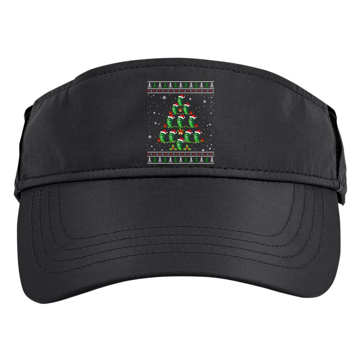 Pickle Xmas Tree Santa Hat Pickle Fruit Christmas Ugly Adult Drive Performance Visor