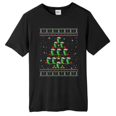 Pickle Xmas Tree Santa Hat Pickle Fruit Christmas Ugly Tall Fusion ChromaSoft Performance T-Shirt