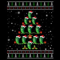 Pickle Xmas Tree Santa Hat Pickle Fruit Christmas Ugly Drawstring Bag
