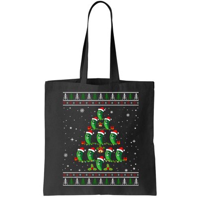 Pickle Xmas Tree Santa Hat Pickle Fruit Christmas Ugly Bag