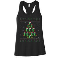 Pickle Xmas Tree Santa Hat Pickle Fruit Christmas Ugly Women's Racerback Tank