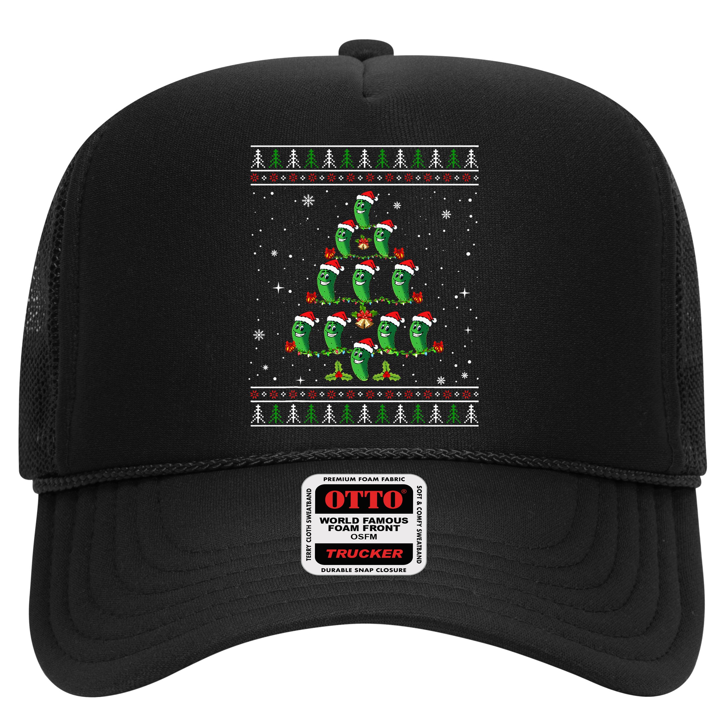 Pickle Xmas Tree Santa Hat Pickle Fruit Christmas Ugly Hat