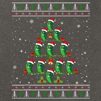 Pickle Xmas Tree Santa Hat Pickle Fruit Christmas Ugly Cotton Canvas Backpack