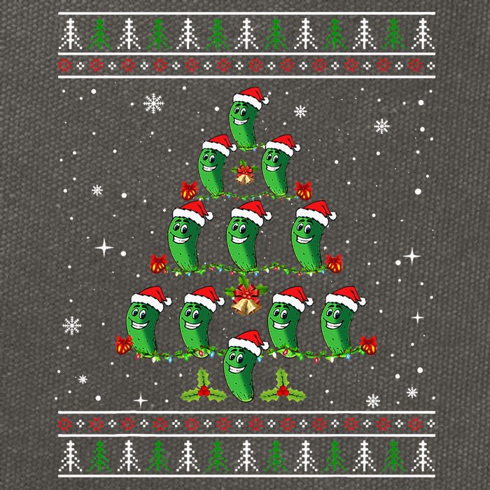 Pickle Xmas Tree Santa Hat Pickle Fruit Christmas Ugly Cotton Canvas Backpack