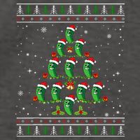 Pickle Xmas Tree Santa Hat Pickle Fruit Christmas Ugly Vector Backpack