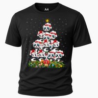 Panda Xmas Tree Lighting Santa Panda Christmas Gift Cooling Performance Crew T-Shirt