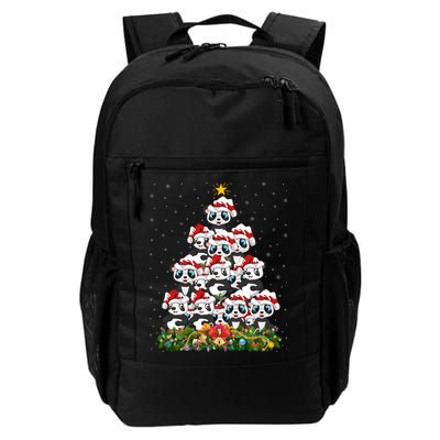 Panda Xmas Tree Lighting Santa Panda Christmas Gift Backpack