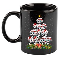 Panda Xmas Tree Lighting Santa Panda Christmas Gift 11oz C Handle Ceramic Mug