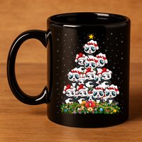 Panda Xmas Tree Lighting Santa Panda Christmas Gift 11oz C Handle Ceramic Mug