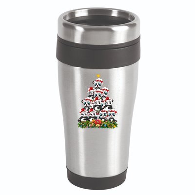 Panda Xmas Tree Lighting Santa Panda Christmas Gift 16oz Travel Tumbler