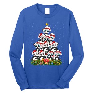 Panda Xmas Tree Lighting Santa Panda Christmas Gift Long Sleeve Shirt